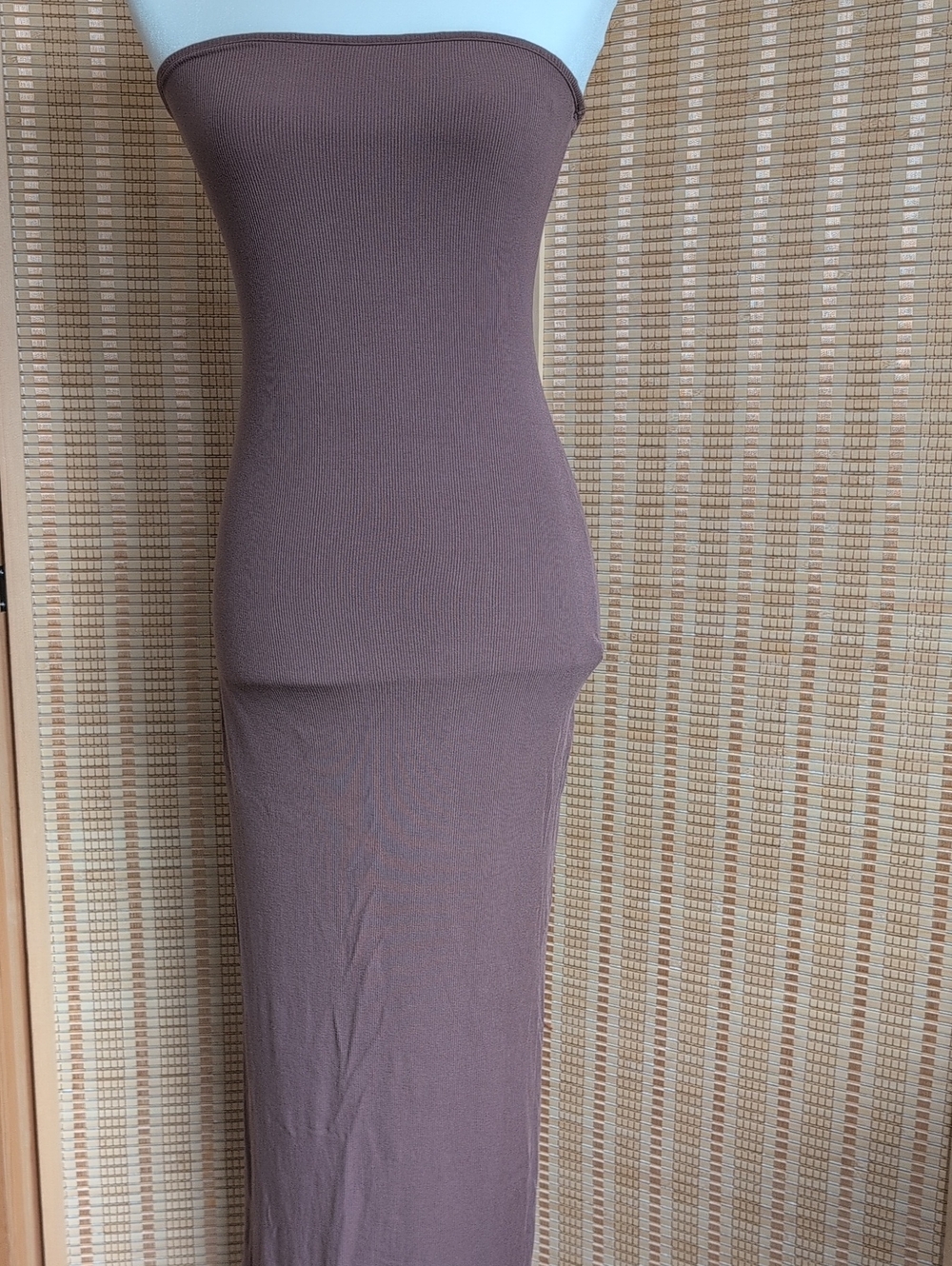 See You Monday Strapless Bodycon Maxi Dress in Brown